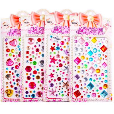 China Flatback Children's Decals Star Heart Rhinestone Crystal Stickers Self Adhesive Acrylic Colored Rhinestone For Phone Decal Styling for sale