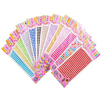 China 6mm Decorative Sticker 260 Pcs Party And Festival DIY Sticker / Crystal Rhinestone Flat Stickers Self Adhesive Scrapbooking Decoration Set for sale