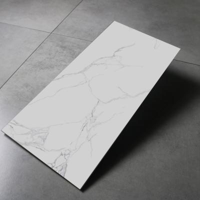 China Modern different types large size nano white marble of calacatta marble Canton floor tiles and wall tiles for sale