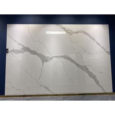 China Large Size 9mm Thickness Infinite Continuous Tiles Kitchen White Polished Porcelain Tiles And Marbles Pattern Flooring for sale