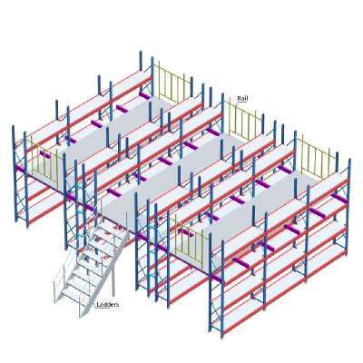 China Corrosion Protection Floor Mezzanine Platform Mezzanine Racking System Pallet Supported Mezzanine Heavy Duty Multi-Tier Steel Grating for sale