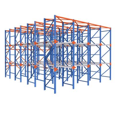 China Q235-cold Eco-friendly Customized Industrial Warehouse Rolled Steel Pallet Drive-In Rack Commercial Storage Racking Vertical Shelving Systems for sale