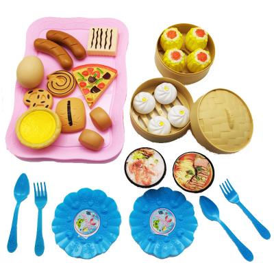 China Hot Sale Plastic Food Toy Kids Role Play Food Toy Set 31pcs Kitchen Toys For Kid for sale