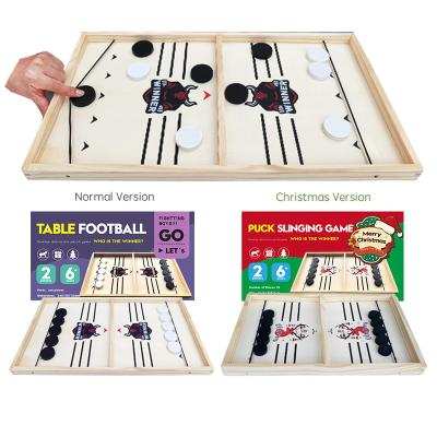 China Wooden Wooden Hockey Bouncing Chess Board Game Set Indoor Toy Table Game Toy for Kids and Adults for sale