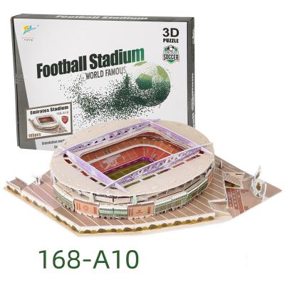 China World famous soccer stadium Emirates Stadium DIY 3D wooden puzzle model for sale