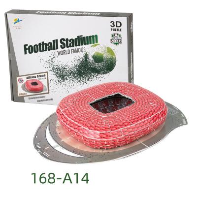 China World Famous Football Stadium Allianz Arena DIY Wooden TOY 3D Puzzle Model for sale