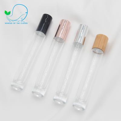 China Personal Care Cylinder High Quality Heavy Wall 10Ml Thick Clear Around Glass Roll On Empty Bottle For Essential Oil for sale