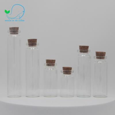 China Mini Clear Small Corked Vials Recyclable High Quality Broken-resistant Tube Glass Wishing Drift Bottle Gift for sale