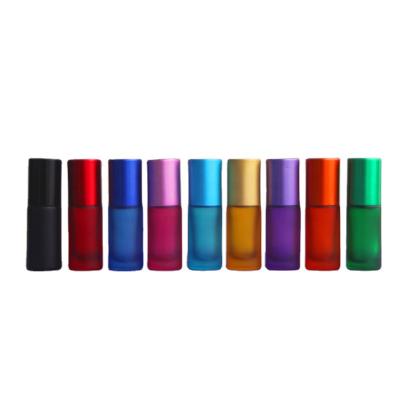 China Personal Care 3ml 5ml 10ml Glass Luxury Colorful Essential Oil Bottle Perfume Bottle Roll Ball On Bottle for sale