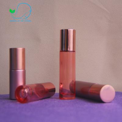 China Personal Care 5ml 10ml Luxury Roll Around Clear Glass Roll On Transparent Rose Gold Rose Gold Bottles for sale