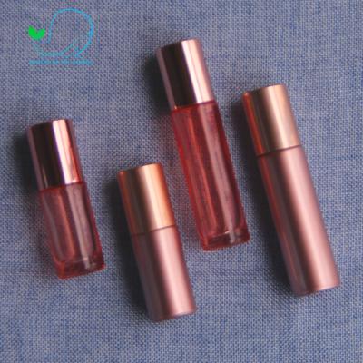 China Custom Personal Care Essential Oil Eye Massage Roll On Containers 3ml 5ml Rose Gold Roller Bottles With Steel Ball for sale