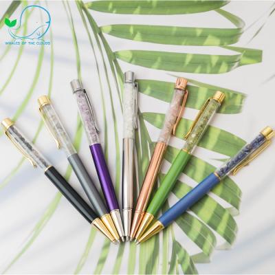 China Office & New School Pen 2021 New Pens Business Gift Transparent Crystal Inside Ballpoint Pen With Custom Logo for sale