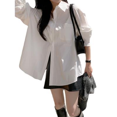 China Xiao Yu Summer 2022 Korean Designer Blouse Solid Color Breathable Long Sleeve For Spring And Summer Work for sale