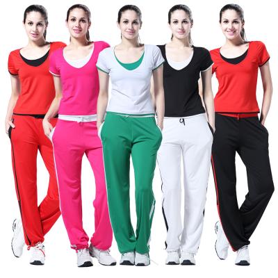 China Breathable sportswear running suit female spring and loose running gym summer morning yoga short-sleeved thin clothes quick-drying clothes for sale