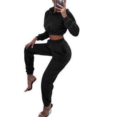 China Breathable New Kardashian Women's Long Sleeve Pantsuit Is Bellies, Hooded, Collar Solid Color Half-Up Suit For Fall And Winter for sale