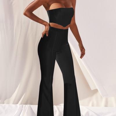 China Casual Cheap Lounge Sexy Anti-Static Summer High Waist Tatical Wide Leg Plus Size Pants Sets for sale