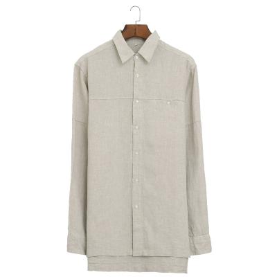 China 2021 Summer New Fashion Simple Men's Linen Clothing Cotton Long Sleeve Breathable Spring And Field Shirt for sale