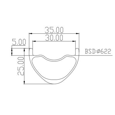 China Mountain Bikes 325g XC 29er 35x25mm 30mm Inner Carbon 29er Wheel Mountain Bike Rims 29