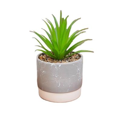 China New classic / postmodern new design quality glazed ceramic succulent planter pots with simulated soil for sale