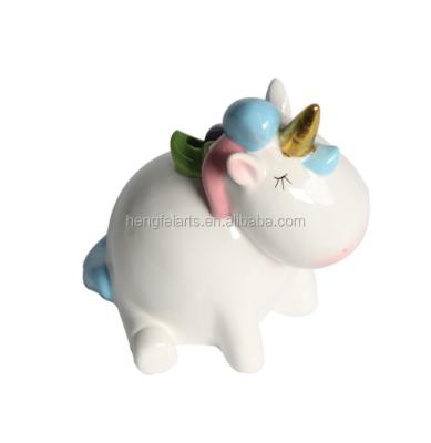 China Handmade Rainbow Unicorn Money Bank For Gift Promotional Unicorn Piggy Bank Hot Sale for sale