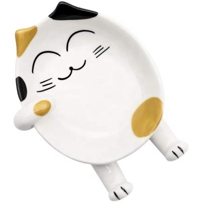 China Minimalist Spoon Rest for Kitchen, Cute Ceramic Cat Spoon Holder for Cooking, Counter, Stove Top, Utensil Holder, Teaspoon Rest, Kitche for sale