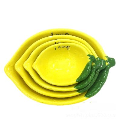 China Creative Home Dishes and Dishes Ceramic Measuring Cup Bowl Measuring Cup Lemon Measurer Round Rice Dish >10 for sale