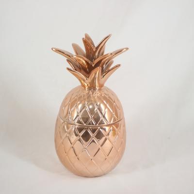 China Home Decoration Pineapple Candle Ceramic Jar for sale