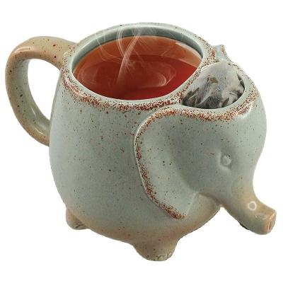 China Elephant ceramic ceramic mug with tea bag for sale