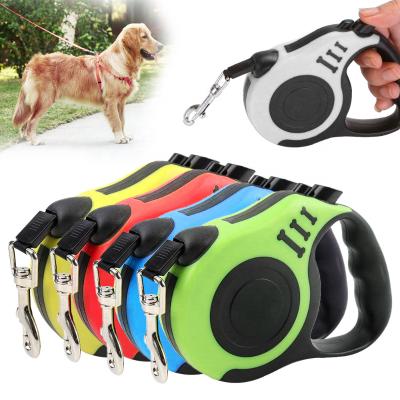 China Padded Pet Walking Leash Reinforced Automatic Telescopic Pull Rope For Puppy Cat Single Hand for sale