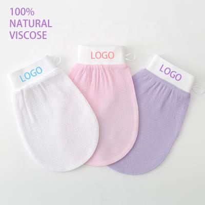 China EXFOLIATE Hot Sale 100% Morocco Kessa Bath Squishy Glove Exfoliating Glove With Customer's Logo for sale