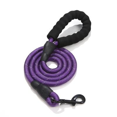 China Padded Mountaineering Durable Braided Round Rope Dog Pet Nylon Reflective Soft Pet Leash Handle Outdoor Sports for sale