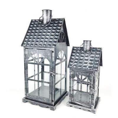 China Home Decor Decorative Metal and Glass Candle Lantern Sconce for Indoor and Outdoor Use for sale