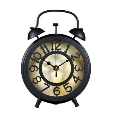 China Antique Style Table Metal Clock For Home Decoration for sale