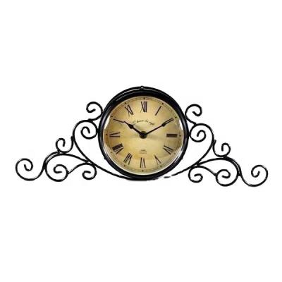 China Antique style iron wire metal table clock for sale