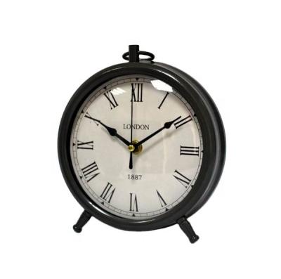 China Antique Style Gifts Metal Clock Wholesale Cheaper Promotional Desk Table Clock for sale