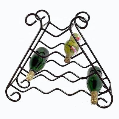 China Europe Metal Wire Red Wine Rack Stacking Wine Bottle Display Rack For Living Room Home Decoration for sale