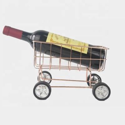 China Europe Caddy Shape Metal Wine Bottle Rack for sale