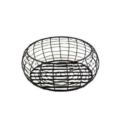 China Sustainable Fruit Basket Mesh Metal Bowl Kitchen Storage Wire Vegetable Fruit Basket for sale