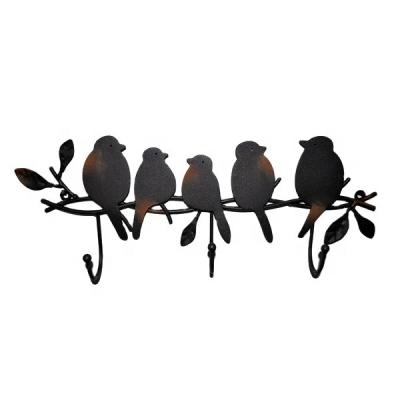 China High Quality Europe Birds Wall Art Metal Decor With Decorative Hooks For Wall for sale