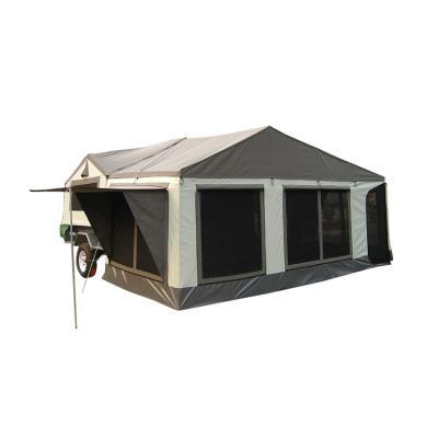 China Type Tent Stake Family Tube Camping 4x4 Off Road Waterproof Canvcas Trailer Traveling Tent With Roof Window for sale