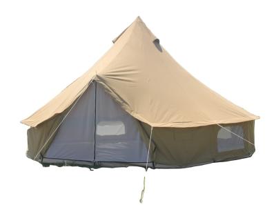 China Tube Type Tent Stake Polyester Cotton 4m 5m Bell Tent For Outdoor Camping Canvas Tent for sale