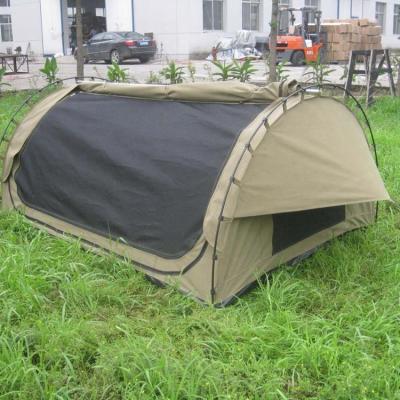 China Stake Tube Type Tent Outdoor Camping Raising Waterproof Canvas Fabric Ripstop Booty Tent Double Portable for sale