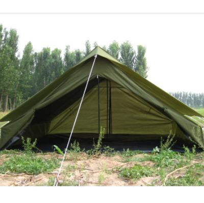 China Oxford Stake Customized Single Multiplayer Hunting Green Canvas Tube Type Tent Outdoor Camping Camouflage Tent for sale