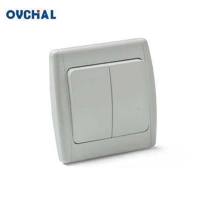 China OUCHI Wholesale 2 Gang 250V 10A Residential Recessed Light Switches Plate for Homes for sale