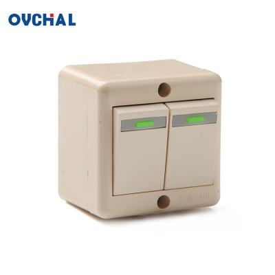 China Residential Export 2 Gang ABS Panel Residential OUCHI China Electrical Switches For Home for sale