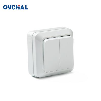 China OUCHI China Manufacturer European Style Two Strip Electrical Appliance Residential Wall Switch for sale