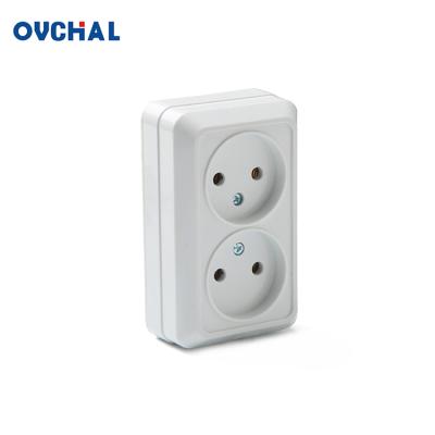 China OUCHI 10A/16A ABS Panel Wall Socket Residential/Multi-Purpose Outdoor Mounted European Socket for sale