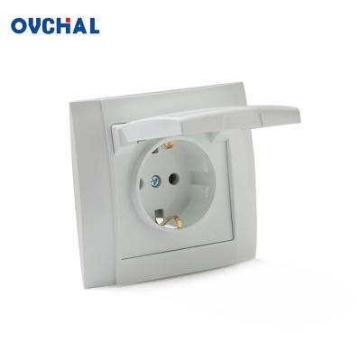 China OUCHI Germany Residential / General Purpose Style Copper 16A Waterproof Terminal Wall Power Socket for sale