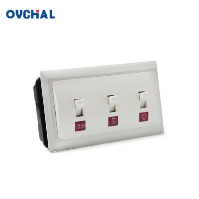 China OUCHI Smart Home 250V 10A 3 Way Residential European Type Wall Switch With Indicator for sale