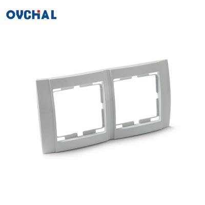 China OUCHI Residential Electrical Accessories Color 2 Strip Wall Socket Switch White Frame for sale